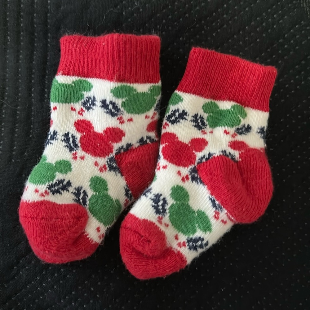 Hanna Andersson Mickey Christmas Socks 0-3M